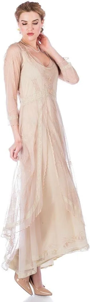 Nataya 40163 Women's Downton 1920s Vintage Style Wedding Party Dress in Vintage