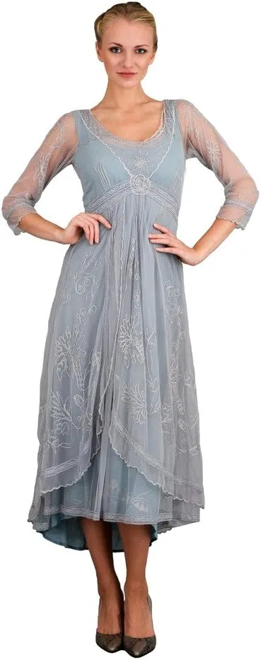 Nataya 40163 Women's Downton Abbey Vintage Style Wedding Gown in Sunrise (Small)