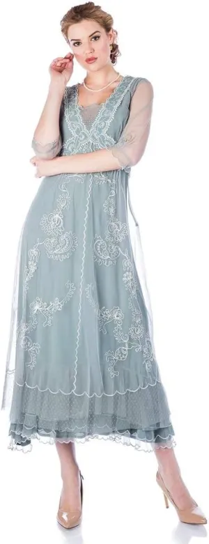 Nataya 40701 Women's Titanic Vintage Style Wedding Dress in Aqua (XL)