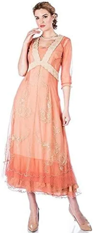 Nataya 40701 Women's Titanic Vintage Style Wedding Dress in Rose/Gold (XL)