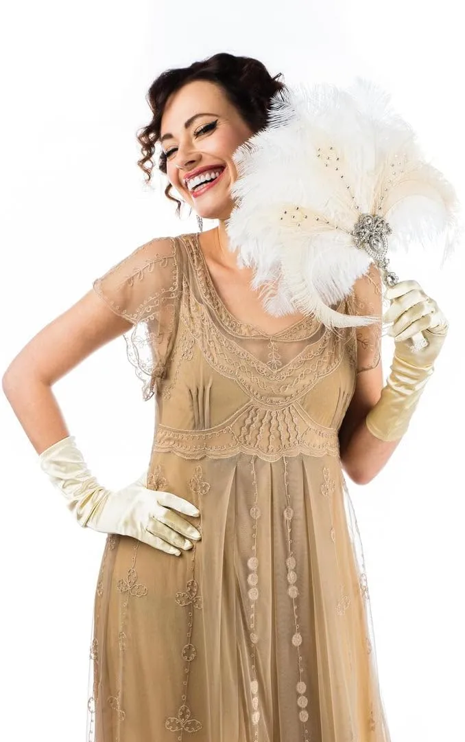 Nataya 40839 Women's Victorian Vintage Style Wedding Party Dress in Silver Gold