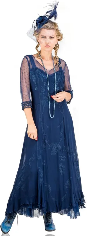 Nataya CL-068 Women's Edwardian Vintage Style Wedding Party Dress in Royal Blue