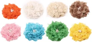 Natural Jute Burlap Flower Set Pcs Handmade Vintage Flowers for Craft Wedding Party Home Decoration