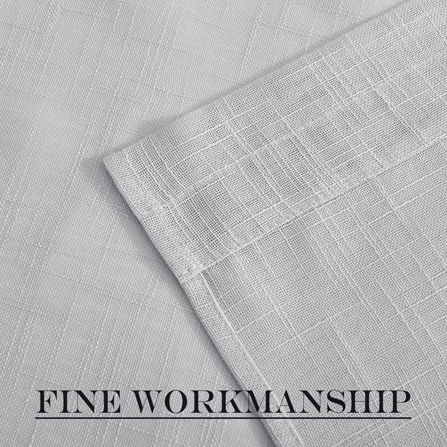 NICETOWN French Door Panel with Tieback - Linen Look Sheer Curtain Linen Textured Sheer French Door Panel with a Tieback (52 Width x 72 Length, Light Grey, 1 PC)
