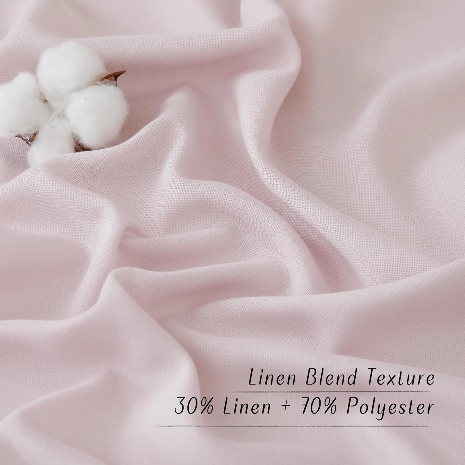 NICETOWN Linen Blush Pink Curtains for Girls Room, Grommet Thick Flax Linen Window Treatments Privacy Assured with Light Filtering for Bedroom/Kids Room, 2 Panels, W55 x L84