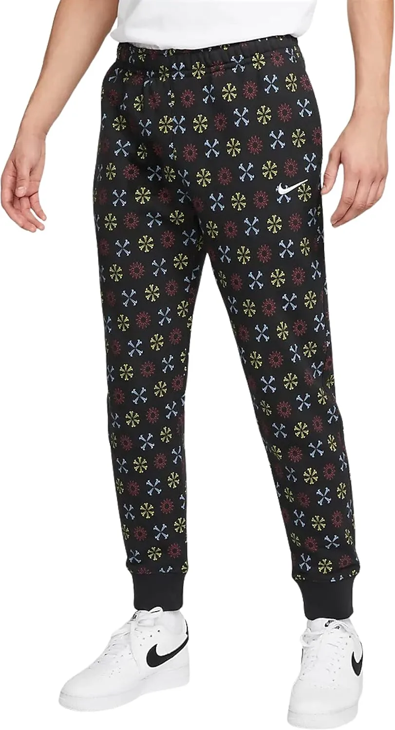 Nike Sportswear Club Fleece Men's Monogram Joggers (as1, Alpha, x_l, Regular, Regular, Black, Regular)