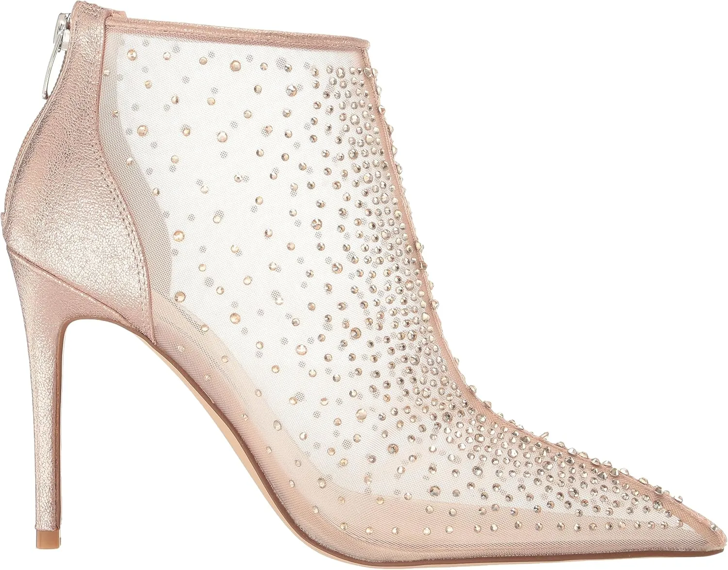 Nine West Women's Embellished Fornow Pointy Toe Stiletto Zip Up Dress Booties