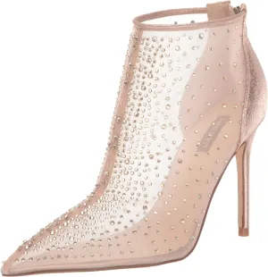 Nine West Women's Embellished Fornow Pointy Toe Stiletto Zip Up Dress Booties