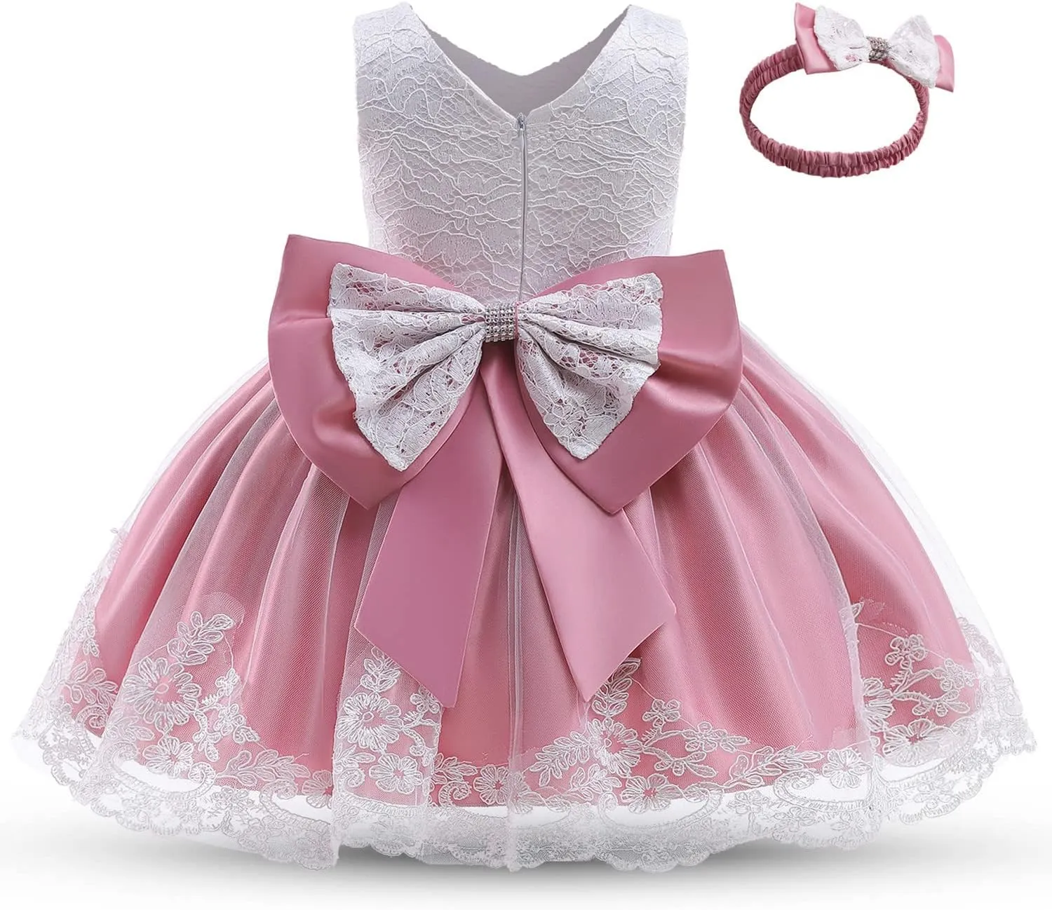 NNJXD Girls' Tulle Flower Princess Wedding Dress for Toddler and Baby Girl