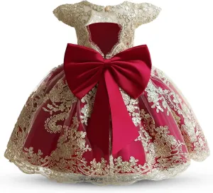 NNJXD Girls' Tulle Flower Princess Wedding Dress for Toddler and Baby Girl