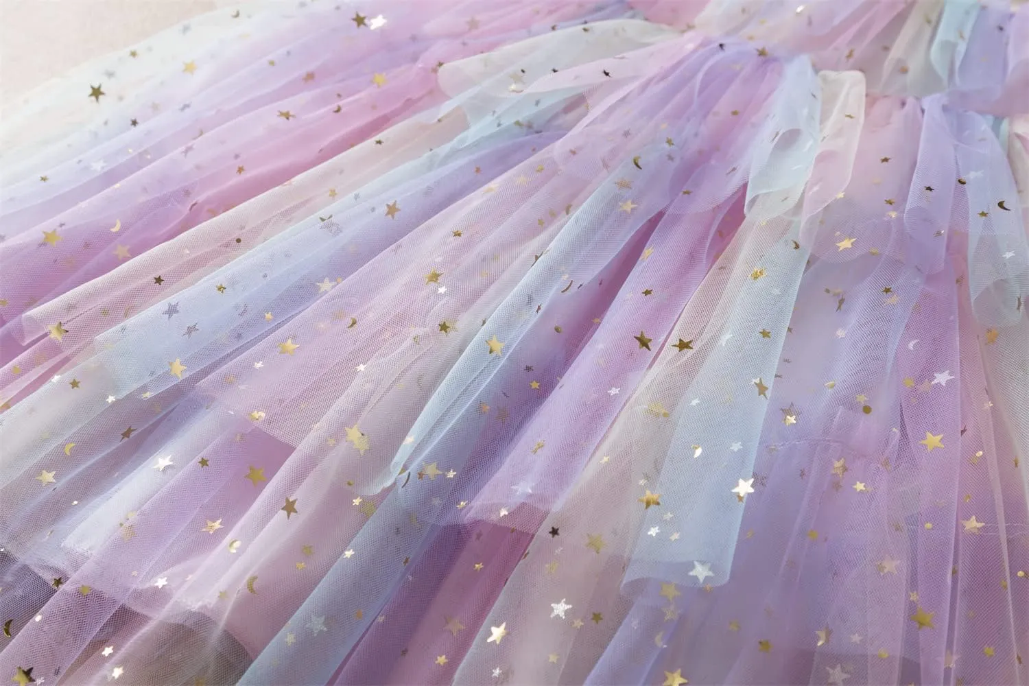 NNJXD Little Girl Tutu Dress Tulle Ruffles Flower Girls Wedding Party Dresses