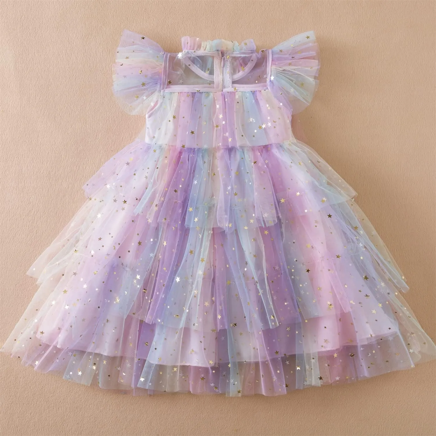 NNJXD Little Girl Tutu Dress Tulle Ruffles Flower Girls Wedding Party Dresses