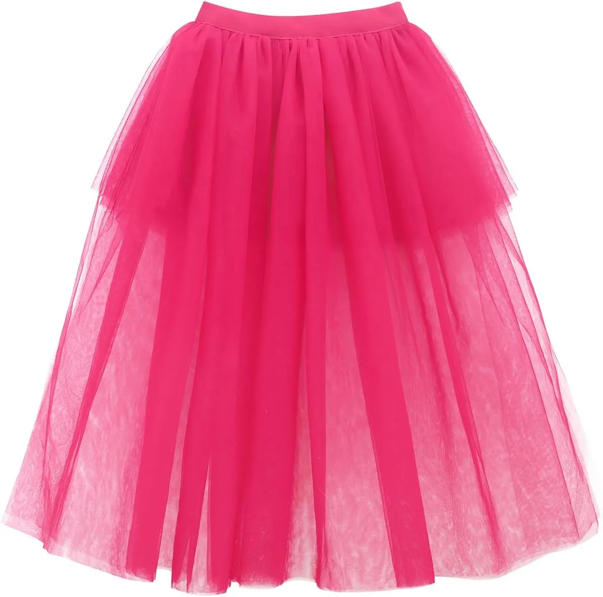 Noomlfish Girls High Low Long Tutu Skirts Kids Tulle Party Maxi Skirt (4-12 Years)