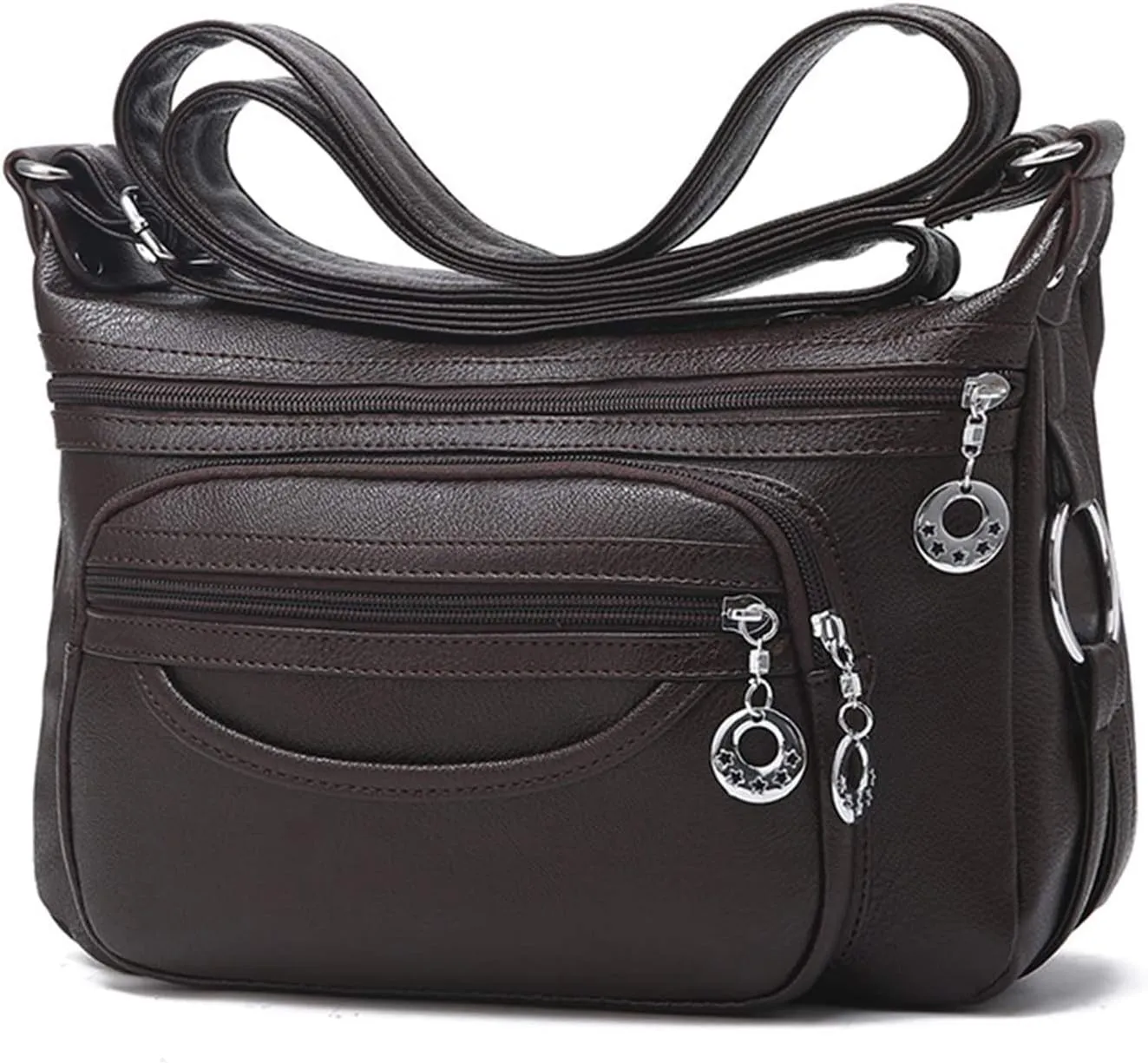 NOTAG Leather Crossbody Bags for Women Multi Pockets Shoulder Bags Ladies Purses Large Travel Handbags