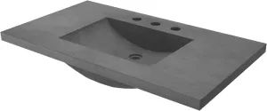 NSVNT36-S Palomar Native Stone Vanity Top with Integral Bathroom Sink, 36", Slate