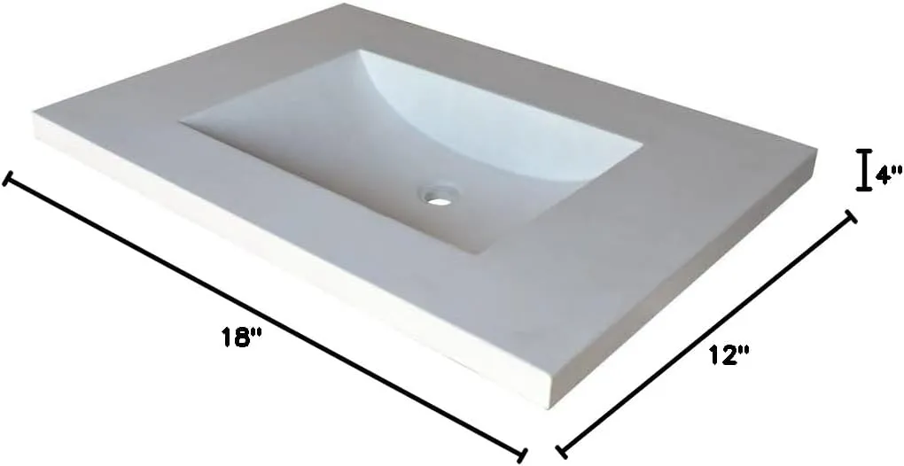 NSVNT36-S Palomar Native Stone Vanity Top with Integral Bathroom Sink, 36", Slate