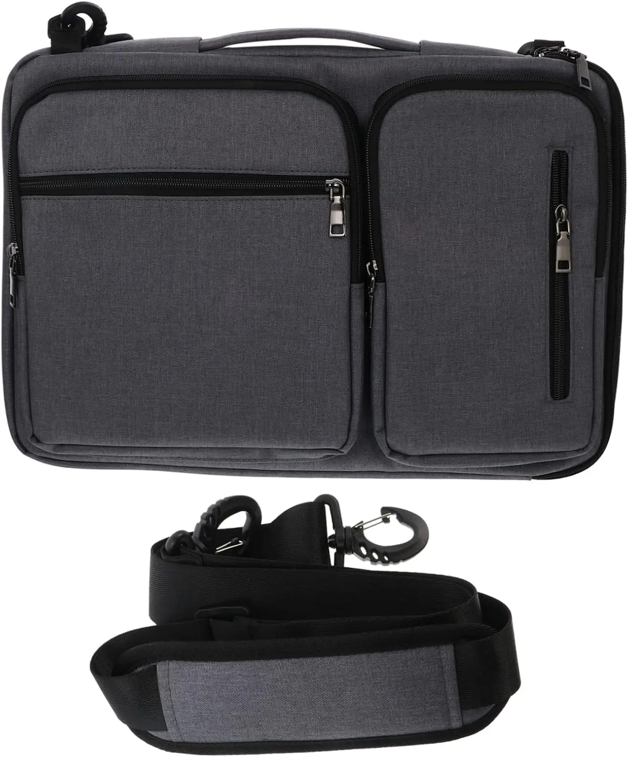 NUOBESTY Laptop Shoulder Bag Notebook Bag Smooth Zipper Detachable Pouch Scratch-resistant Computer Case Briefcase