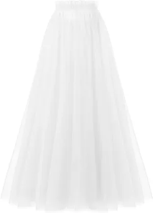 OBBUE Women's A Line Tulle Party Evening Tutu Skirts Tea Length