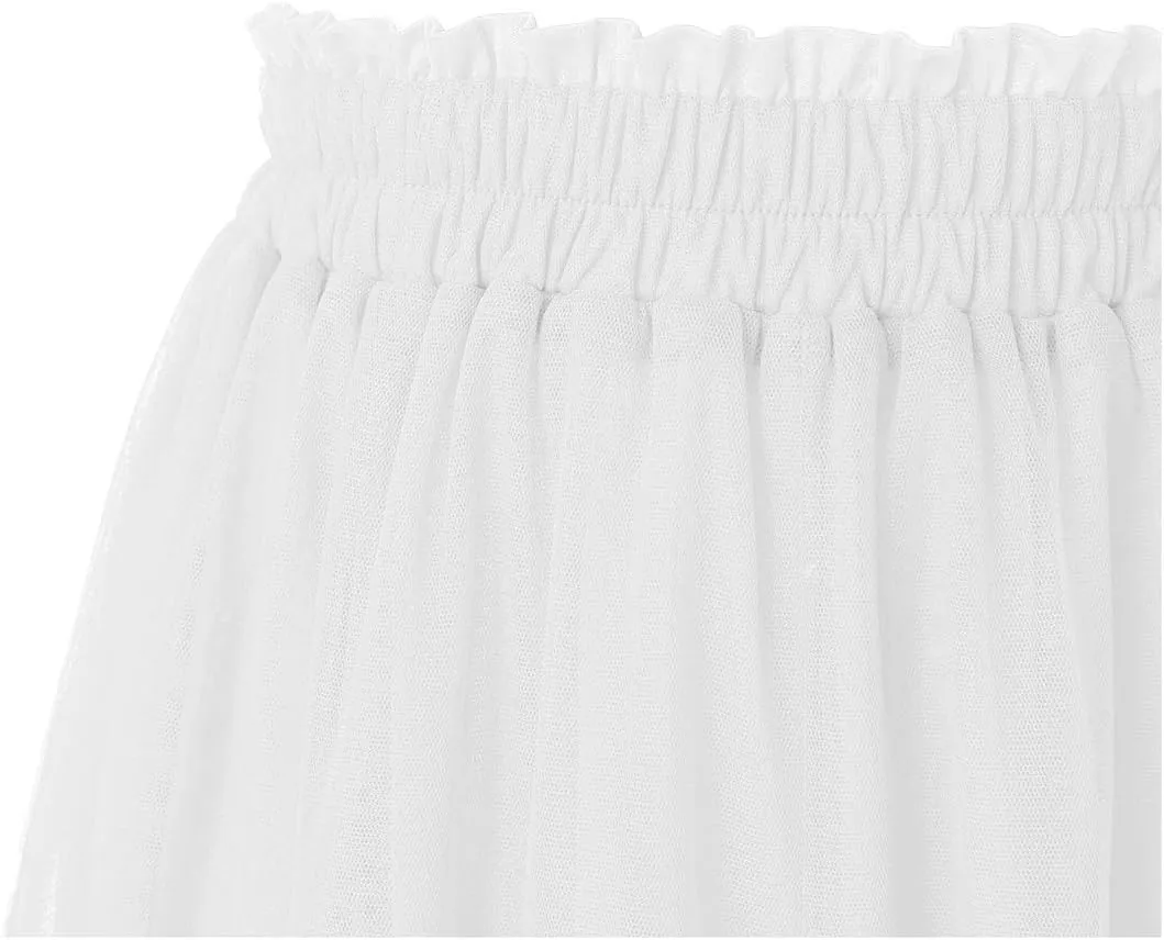OBBUE Women's A Line Tulle Party Evening Tutu Skirts Tea Length