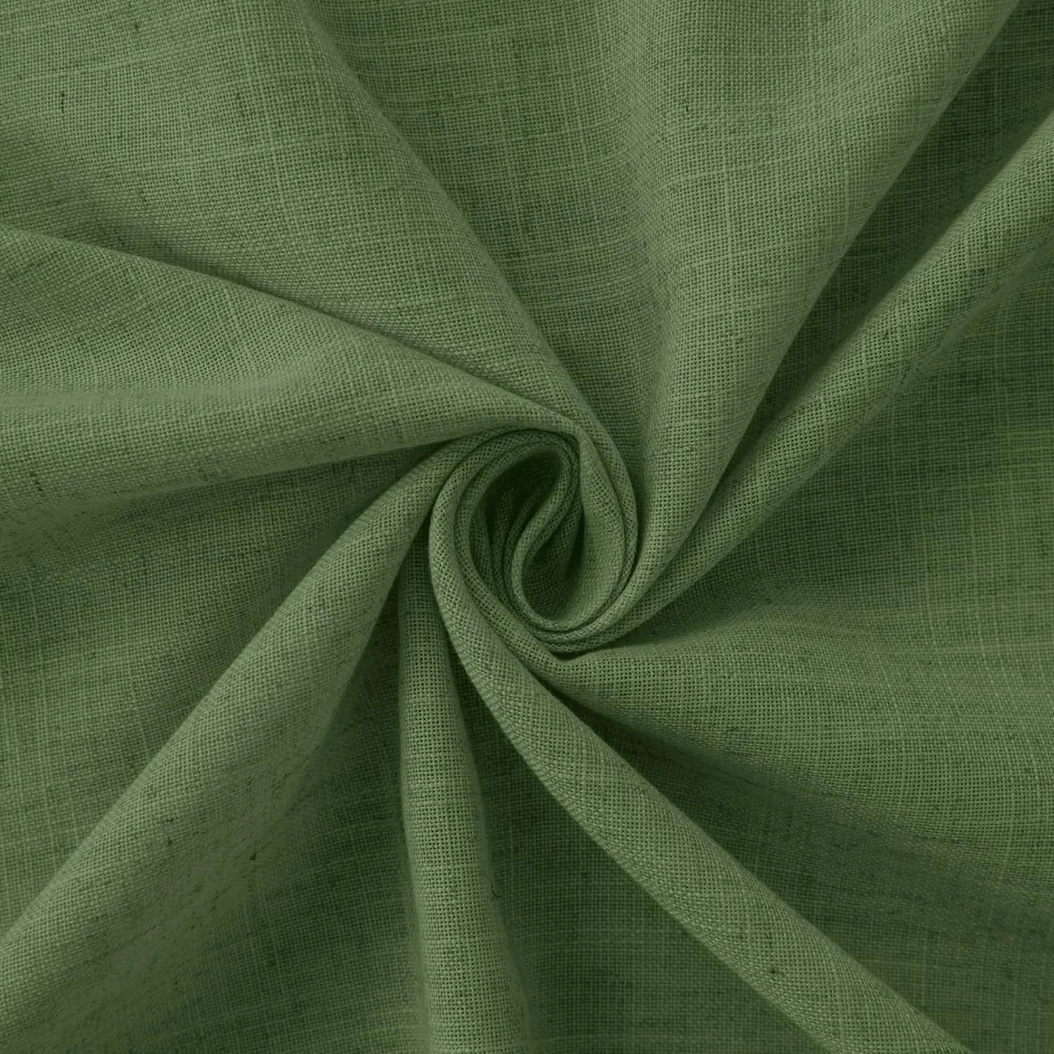 Olive Green Boho Curtains 84 Inch Length for Living Room 2 Panels Set Rod Pocket Linen Cotton Drape Semi Sheer Lightweight Neutral Aesthetic Army Moss Loden Green Curtain for Bedroom Dining 52x84 Long