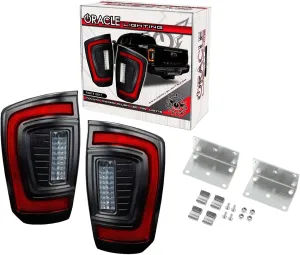 ORACLE Lighting 5911-504 Pair of Flush Style LED Tail Lights fits 2016 2023 Gen 3 Tacoma - Low-Profile Design, High-Powered Reverse Light, Sequential Signal Series