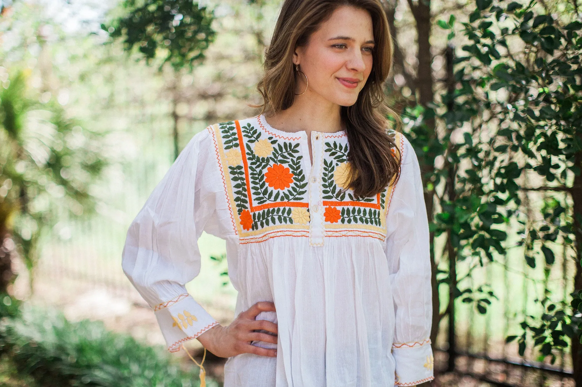 Orange and Yellow Vine Tunic