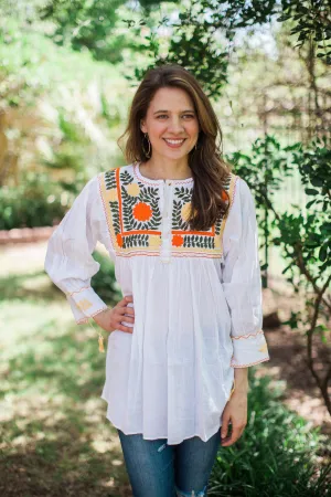 Orange and Yellow Vine Tunic