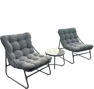 Outdoor Modular Bistro Set with Beige Cushion Set