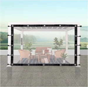 Outdoor Waterproof Curtain Transparent Plastic Cloth, for Side Curtains of Pavilions, Tents with Perforated Curtain Panel (Color : Clear, Size : 1.2x3m/3.94x9.84ft)