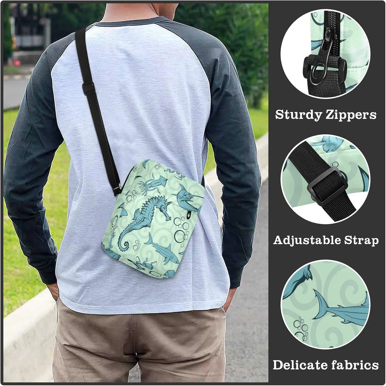 Oyihfvs Messenger Bag, Men's Crossbody Bag, Women's Crossbody Bag with Adjustable Strap