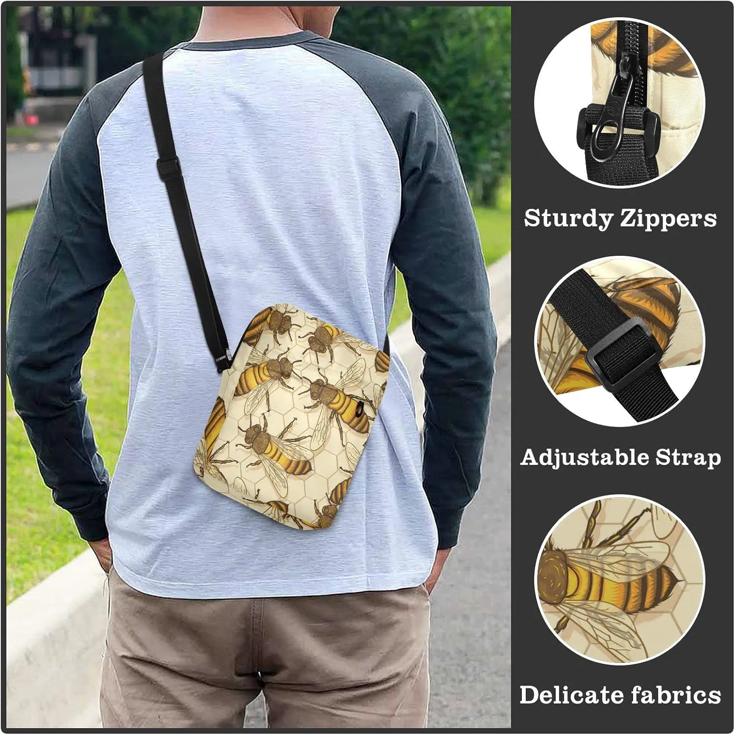Oyihfvs Messenger Bag, Men's Crossbody Bag, Women's Crossbody Bag with Adjustable Strap