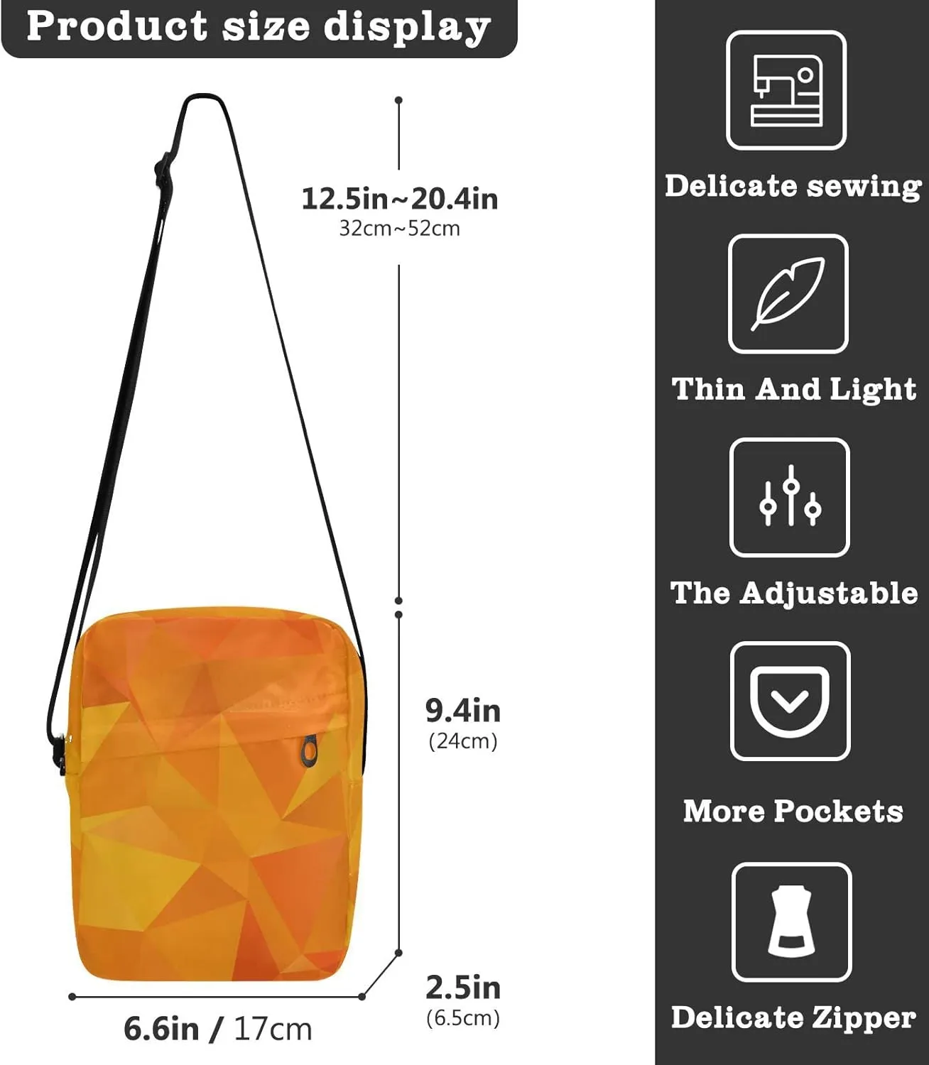 Oyihfvs Messenger Bag, Men's Crossbody Bag, Women's Crossbody Bag with Adjustable Strap