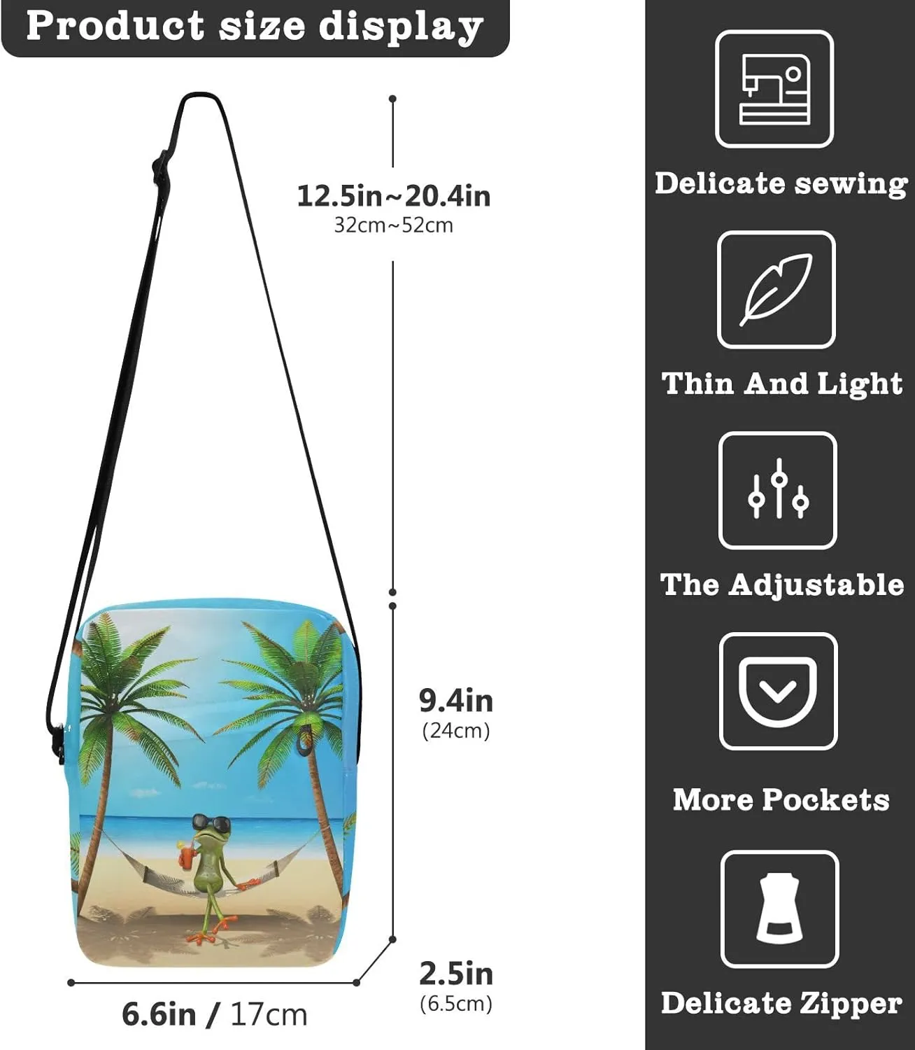 Oyihfvs Messenger Bag, Men's Crossbody Bag, Women's Crossbody Bag with Adjustable Strap