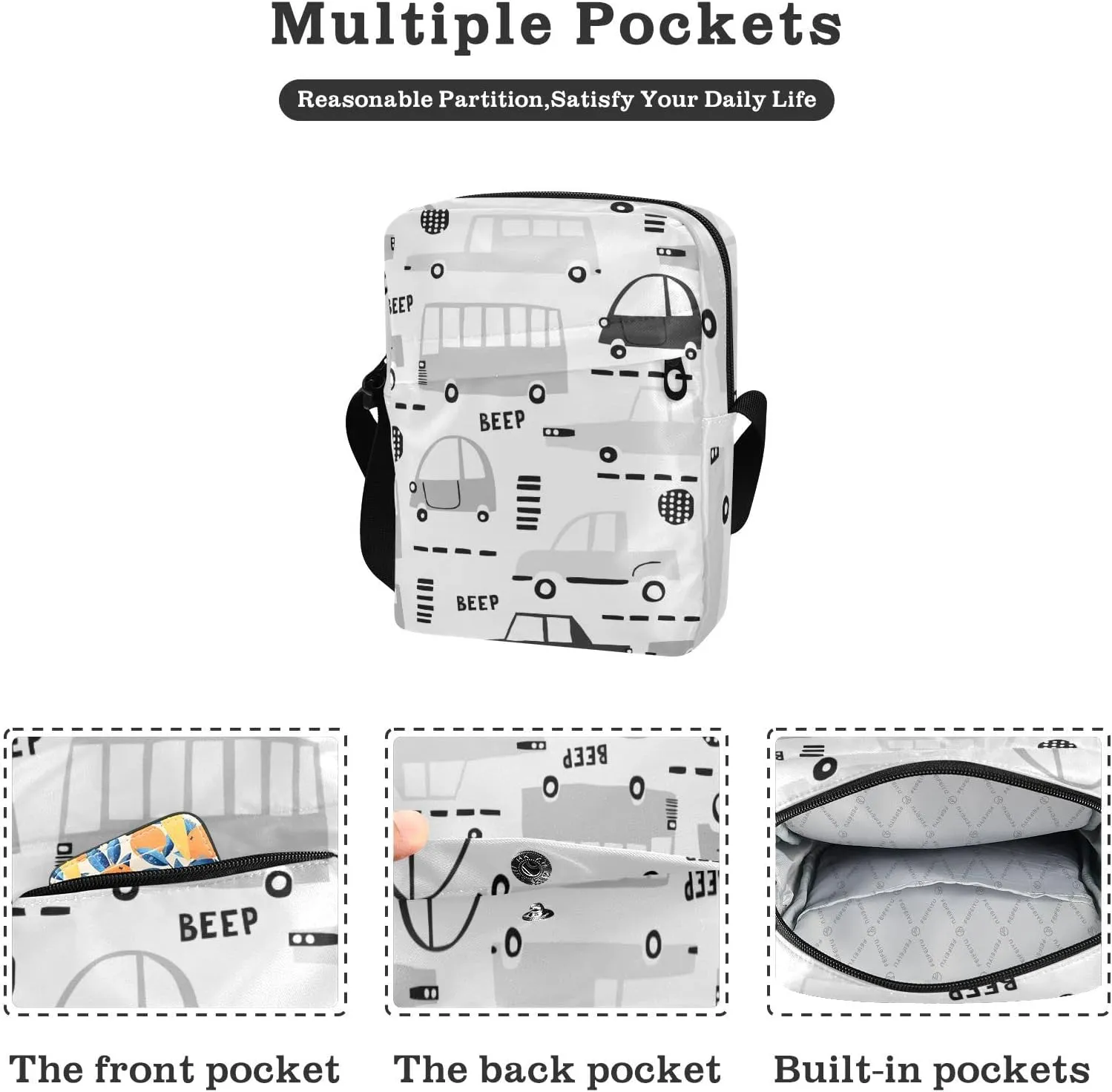 Oyihfvs Messenger Bag, Men's Crossbody Bag, Women's Crossbody Bag with Adjustable Strap