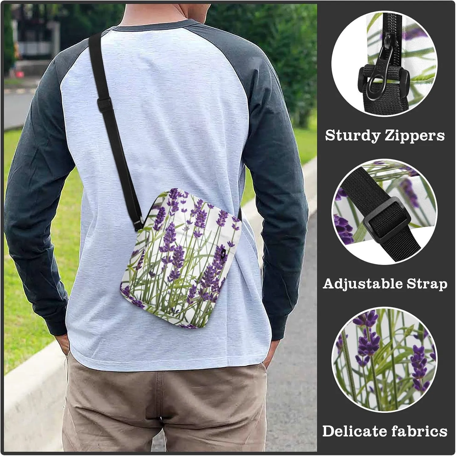 Oyihfvs Messenger Bag, Men's Crossbody Bag, Women's Crossbody Bag with Adjustable Strap