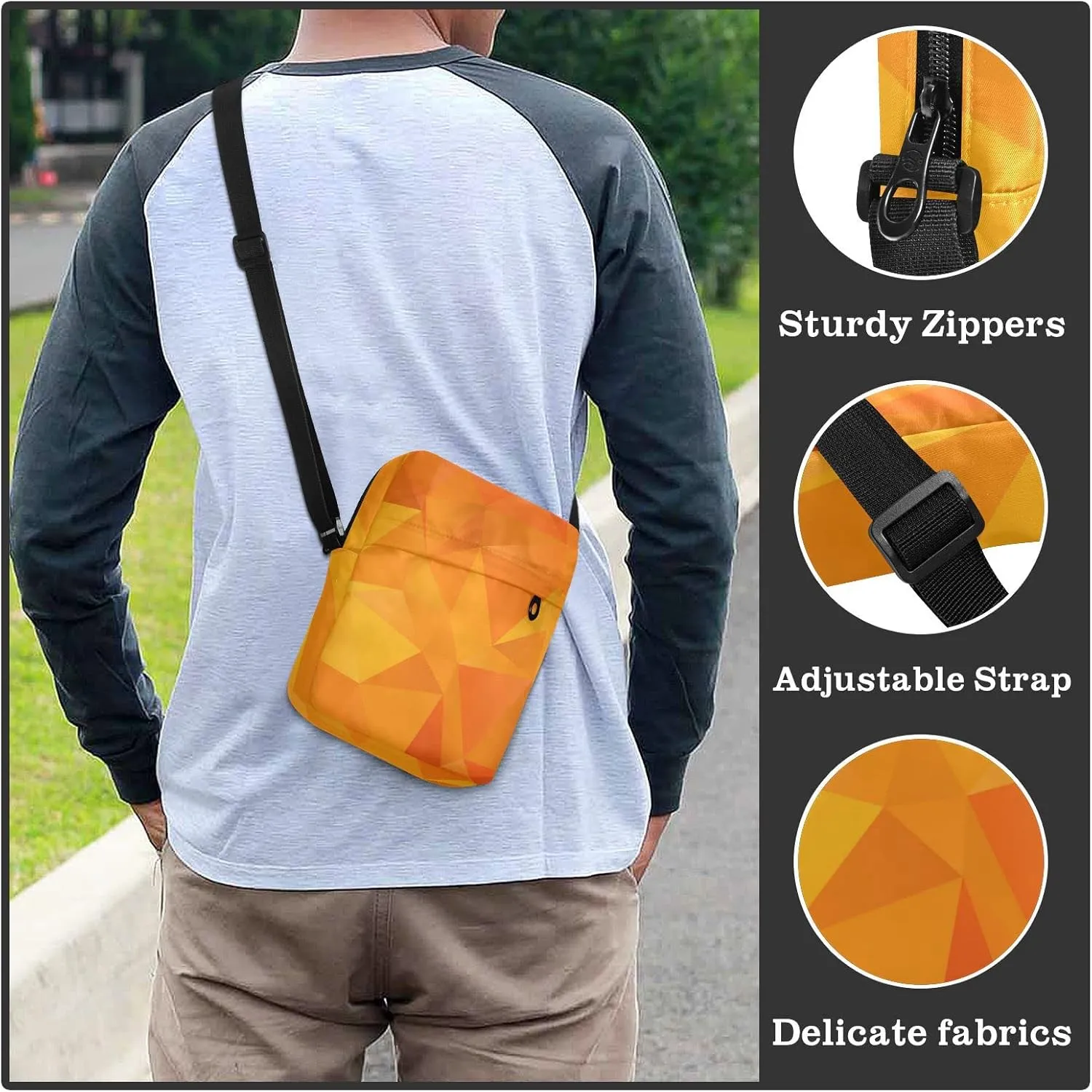 Oyihfvs Messenger Bag, Men's Crossbody Bag, Women's Crossbody Bag with Adjustable Strap
