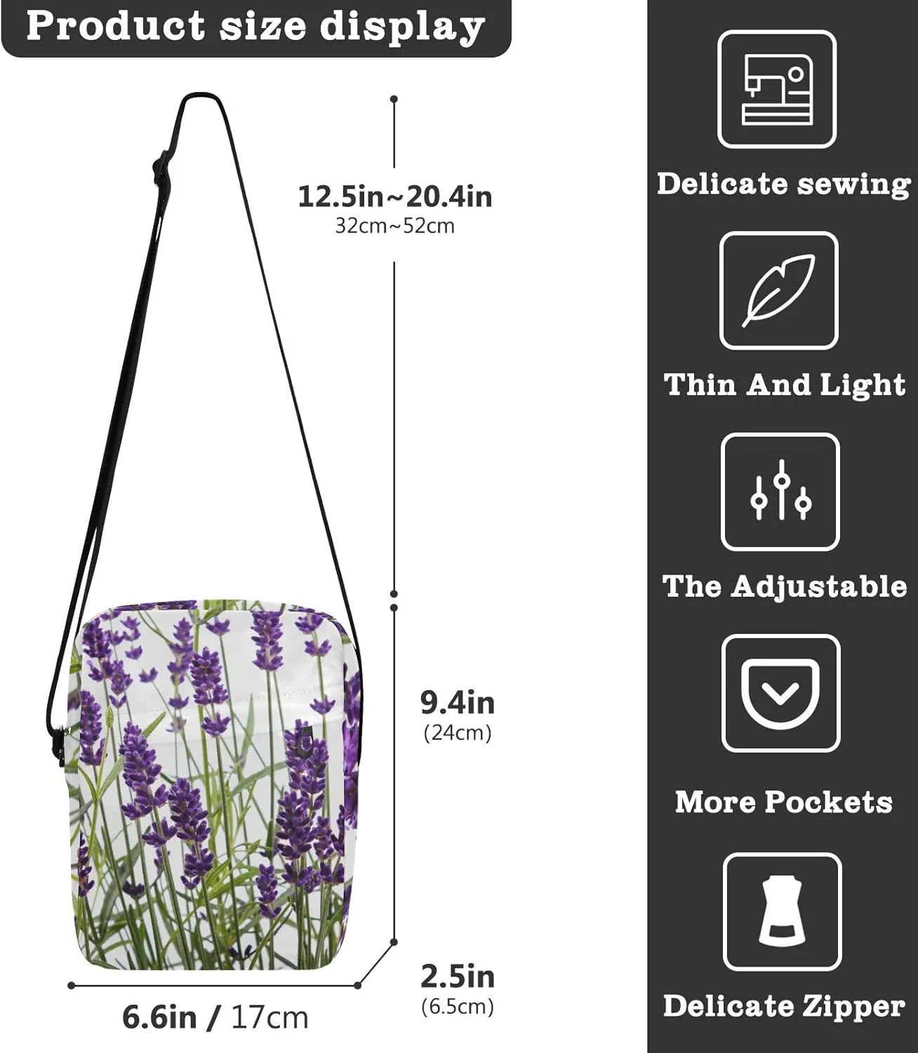 Oyihfvs Messenger Bag, Men's Crossbody Bag, Women's Crossbody Bag with Adjustable Strap