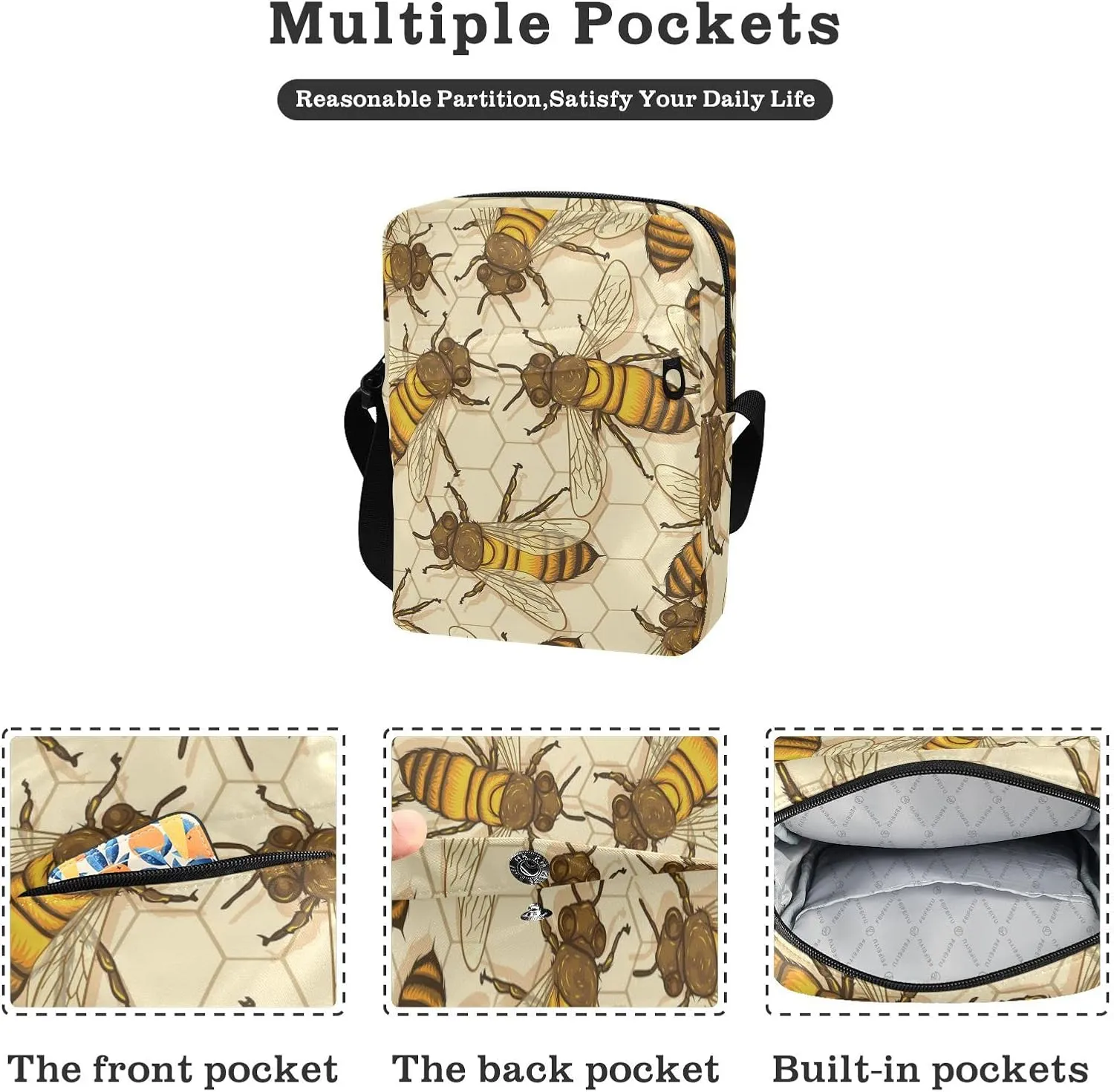 Oyihfvs Messenger Bag, Men's Crossbody Bag, Women's Crossbody Bag with Adjustable Strap