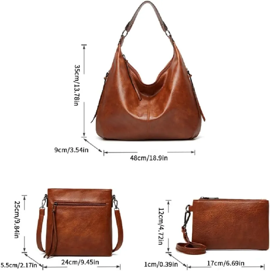Pahajim Handbags for Women Large Designer Ladies Hobo bag Bucket Purse Faux Leather