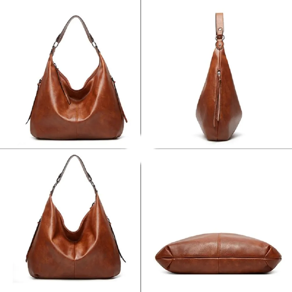 Pahajim Handbags for Women Large Designer Ladies Hobo bag Bucket Purse Faux Leather