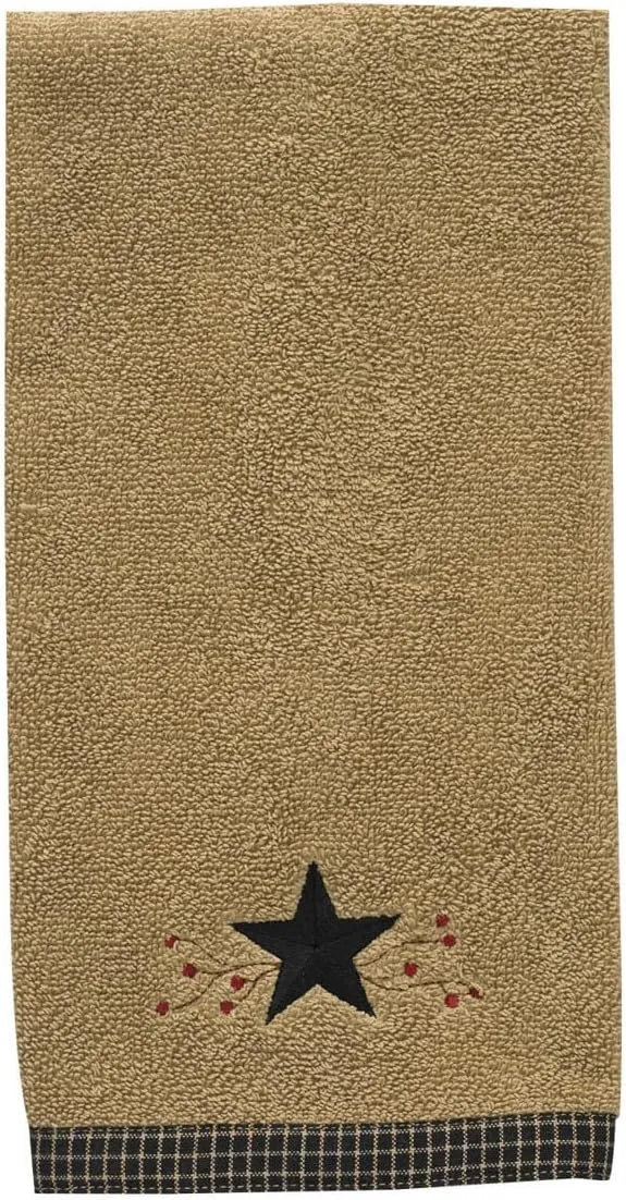 Park Designs Star Vine Terry Hand Towel | Rustic Decorative Bathroom Hand Towel with Embroidered Country Star & Vine Design | Soft & Absorbent 100% Cotton | Farmhouse Bathroom or Kitchen Accent | 28 x