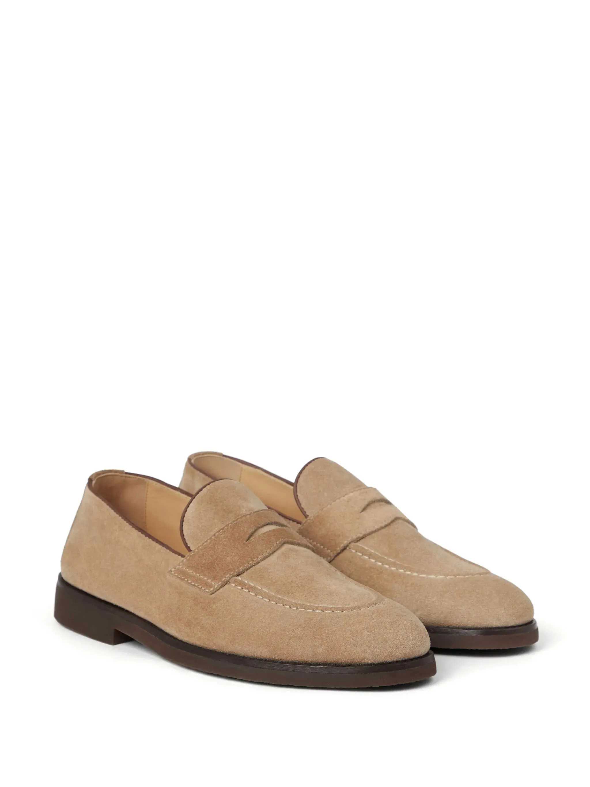Penny-slot Suede Loafers