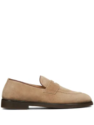 Penny-slot Suede Loafers