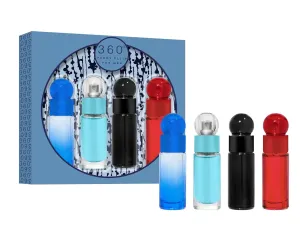 Perry Ellis Men's 4-Piece Mini Gift Set - 360° Men, 360° Red, 360° Very Blue, 360° Black (4-pack of .25 fl oz EDT mini travel sprays)