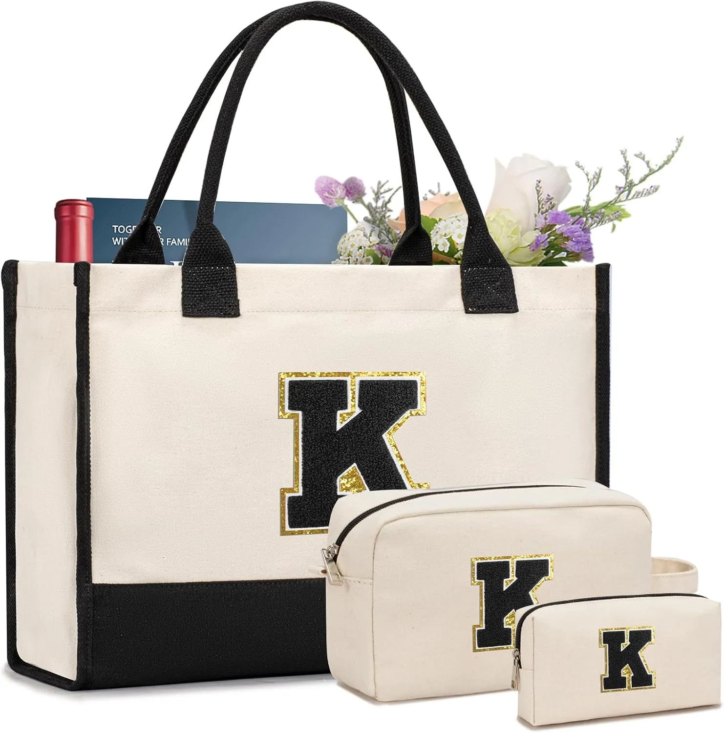 Personalized Initial Tote Bag - Birthday, Christmas, Teacher, Mom, Sister, Friend Gifts