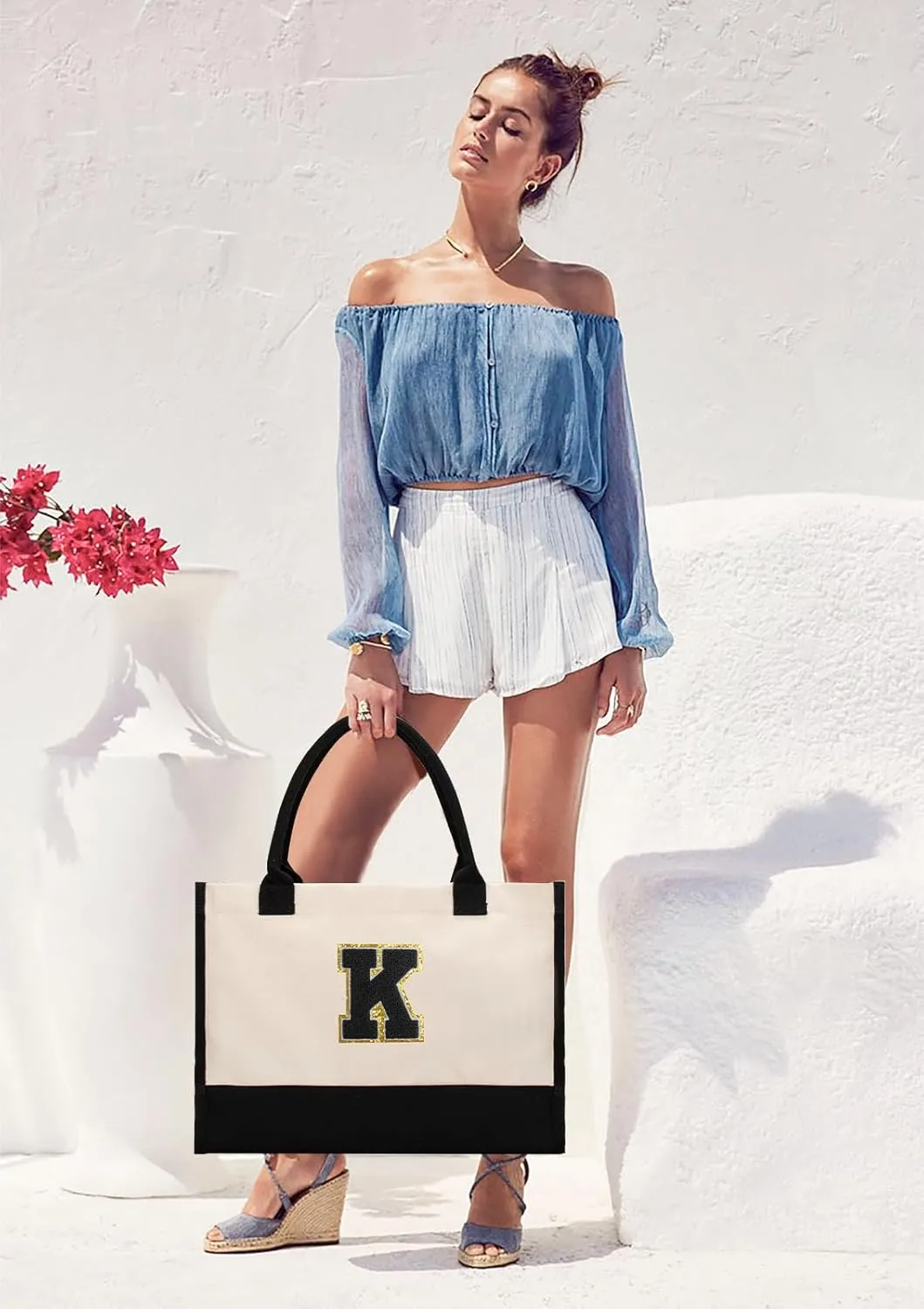 Personalized Initial Tote Bag - Birthday, Christmas, Teacher, Mom, Sister, Friend Gifts