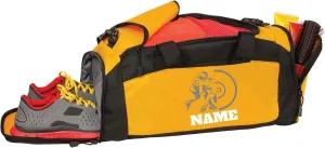 Personalized Sports Duffle Bag with Shoe Compartment (Wrestling, Gold)