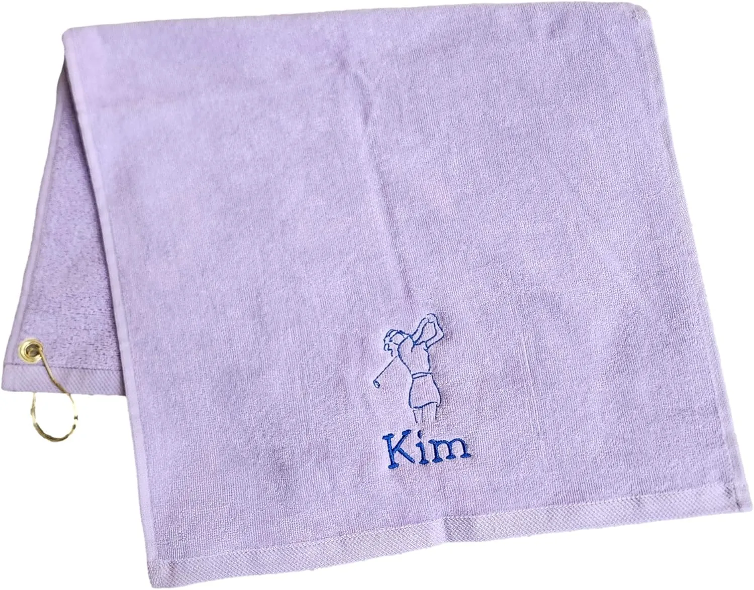 Personalized Women's Golf Bag Towel with Embroidered Name (Lavender- Embroidered Name Woman)