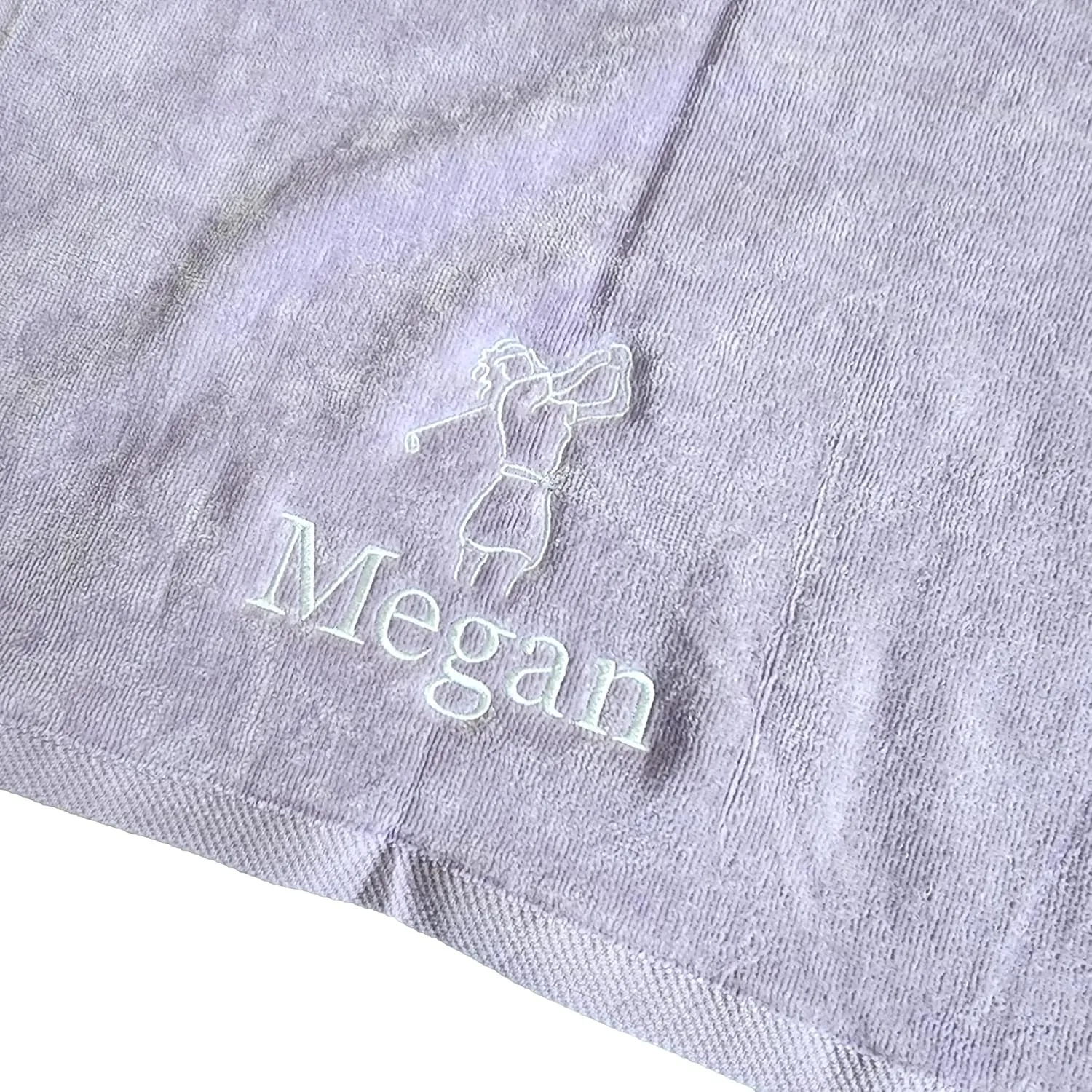 Personalized Women's Golf Bag Towel with Embroidered Name (Lavender- Embroidered Name Woman)