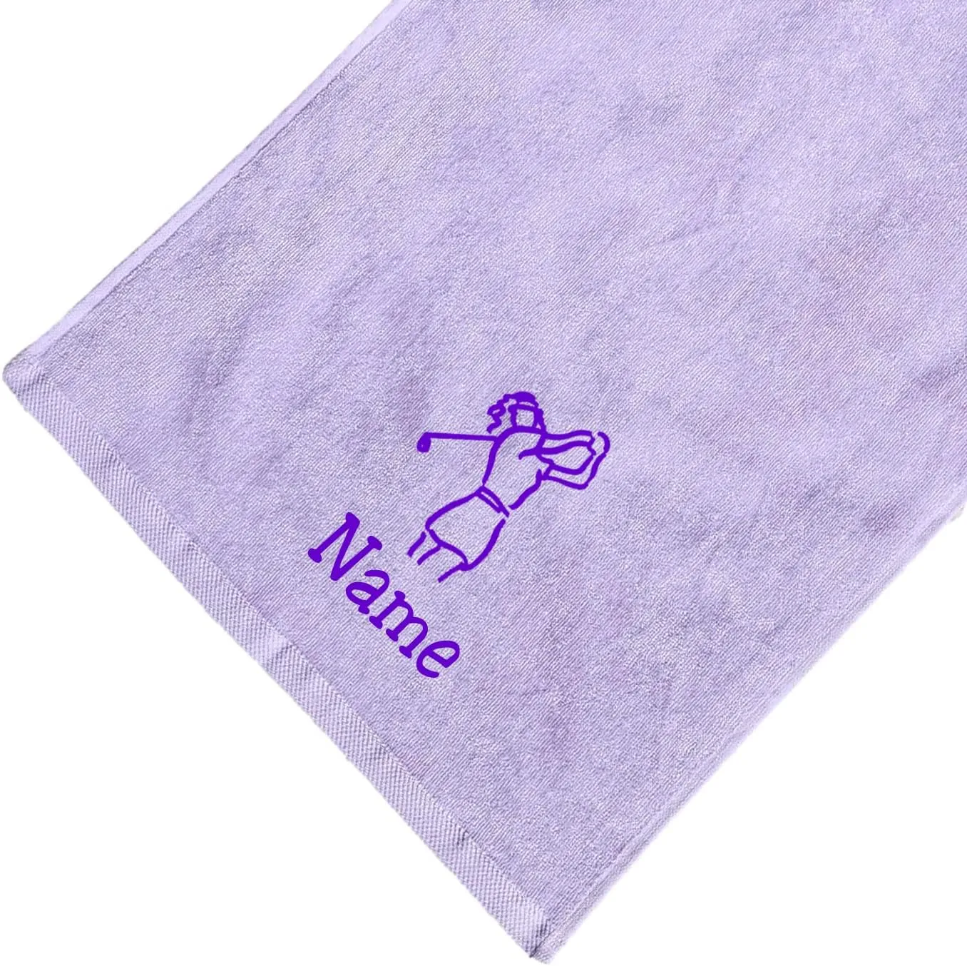 Personalized Women's Golf Bag Towel with Embroidered Name (Lavender- Embroidered Name Woman)